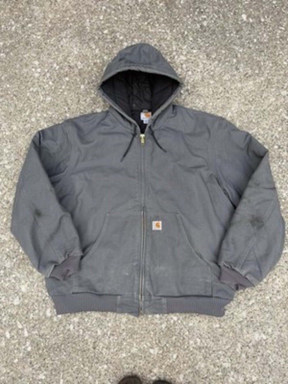 Carhartt J140GVL Gray Lined Full Zip Hooded Hoodie Jacket Men's XL